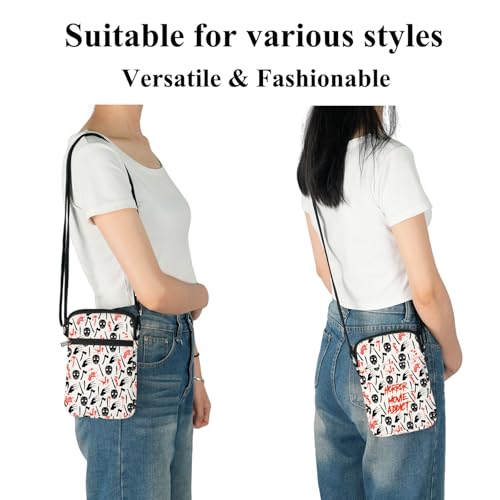 FUSTMW Horror Movie Gifts for Horror Movie Addict Horror Movie Crossbody Bag Horror Movie Lover Gifts3