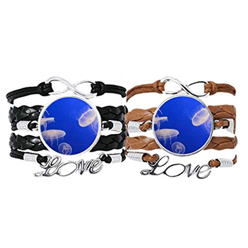 Bracelet méduse science photo nature bijou cuir mixte