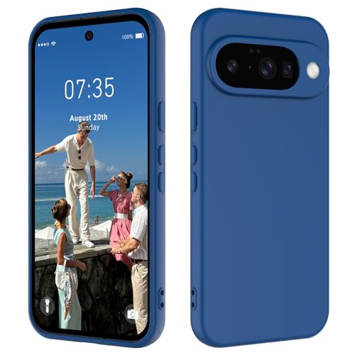 HAII for Google Pixel 10 6.3' Case, Slim Liquid Silicone for Women Men with Scratch-Resistant Microfiber Lining Shockproof Soft Silicone Protective Phone Case for Google Pixel 10 (Dark Blue)