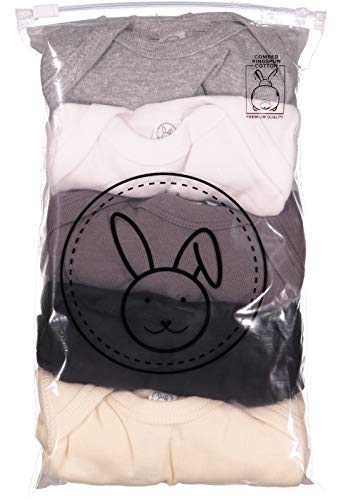 RABBIT SKINS Baby Bodysuit Girl & Boy | Newborn 0-3 Months to 24 Months 5-Pack Bulk Set, Snap Easy Closure2