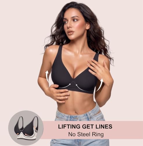 Image of Women's Pure Cotton Blend Lightly Padded Bra (Pack of 3) | Full Coverage Wirefree T-Shirt Bra | Soft Breathable Everyday Bra | Adjustable Straps | Comfortable Multicolor Bra