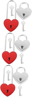 Operitacx 6 Pcs Heart Love Lock Small Padlock Small Carrying Case Padlocks Suitcase Lock Anniversary Heart Lock Drawer Locks Small Backpack Padlocks Small Padlocks Lock and Key Backpack Lock