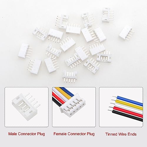 Lyeteung 20 Sets Mini Micro JST 2.0 PH 5 Pin Connector Plug Male with 150mm 22AWG Cable & Female Connector - Image 3