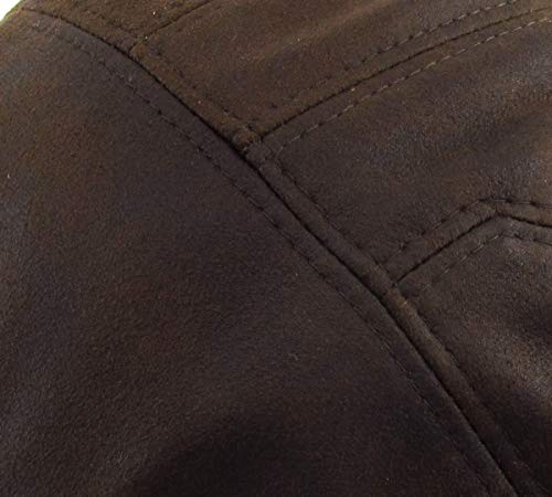 KBL-100 DBR S/M Faux Leather Ascot Ivy Newsboy Hat Driving Golf Cap Gatsby Cabbie - Thumbnail 7