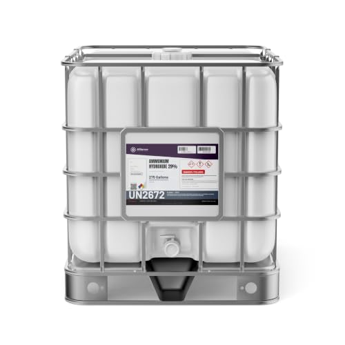 Alliance Chemical Ammonium Hydroxide 29% (29% Ammonia) ACS Grade - 275 Gallon IBC Tote: Clear Ammonia Solution for Laboratory Use