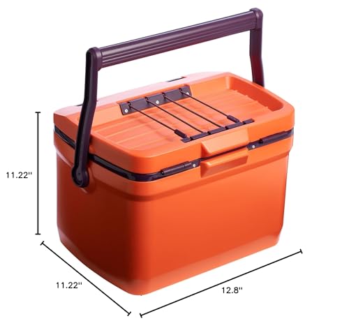 Image of Stanley Adventure Outdoor Cooler 16 qt | Heavy Duty Outdoor Camping Cooler with Easy Carry Top Handle | 36 Hour Cooling Ice Chest for 21 Cans| BPA-Free | Tigerlily Plum