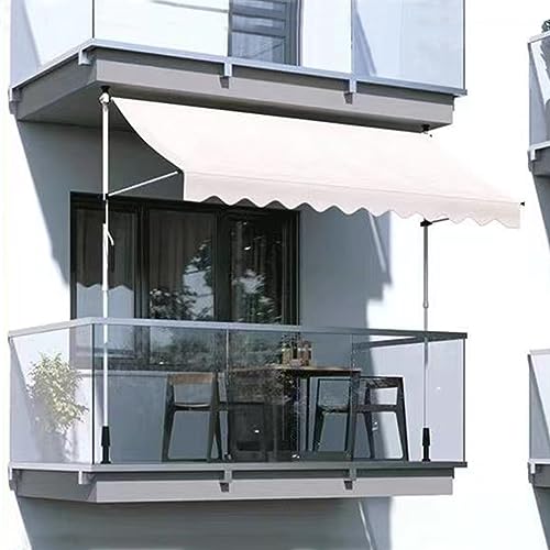 Auvent d'extérieur rétractable manuel avec manivelle blanche 2x1,2m - 8