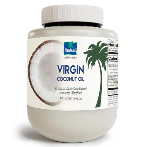 Parachute Naturalz Virgin Coconut Oil | Cooking Oil, Hair Oil, Body Oil &amp; Oil Pulling | Cold Pressed | Unbleached | Unrefined | Non-Hydrogenated | MCT Oil | 49 fl oz | Plastic Jar