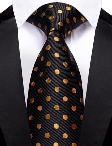 Image of Barry.Wang Silk Ties for Men Fun Necktie and Tie Clip Set for Wedding Party Business Formal Extra Long