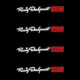 HaHawaii Car Decals, 4Pcs WRC Door Handle Stickers Decal Rally Car for Toyota Skoda Kia Lada Opel - White + Red