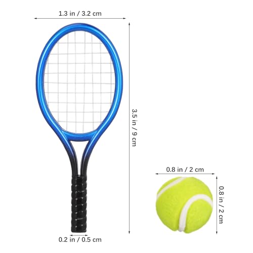 Toddmomy 1:12 Scale Mini Tennis Racket and Ball Set, 8 Sets Miniature Tennis Kit with Plastic Racket & Felt Ball – Realistic Dollhouse Decor Cake Topper DIY Keychains for Enthusiasts & Crafters by Toddmomy - Image 6