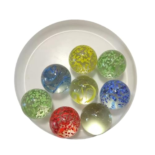 ビー玉のユニークなハンドメイドビー玉セット - 大きなガラス製ビー玉、(混合サイズ)、4歳、8歳、12歳向け子供玩具、コレクター向け収集品、色付きプレイビー玉、暗闇で光る蓄光ビー玉、ギフトや室内遊びにぴったり (35mm混合9粒 約1斤)