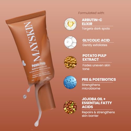 Image of Potato Pulp Multi-Active Serum - Glycolic Acid, Arbutin & Vitamin C for Acne Marks, Dark Spots & PIH | Prebiotics & Barrier Support | Fragrance-Free | For All Skin Types | 30ml