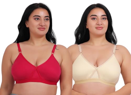 Image of Fabme Women's Seamless Plus Size Cross-Belt -White, Black Pack of 2, 3