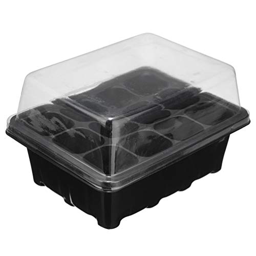 Mouchao 12 Cell Plug Propagation Box Kit Dome + Tray + Inserts with Holes Grow Kit
