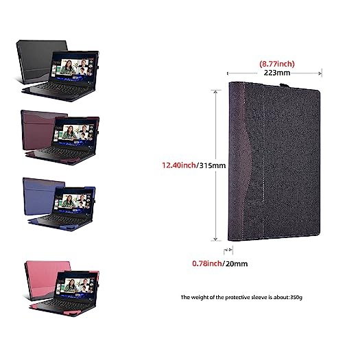 Laptop Cover for Lenovo ThinkPad X1 Carbon Gen 9 X1 Carbon Gen12/10/Gen11 X1 Yoga gen 8 7 6case2023 All-Inclusive Drop-Proof Case 14" PU Leather Inner Pocket Cover (Dark Grey)