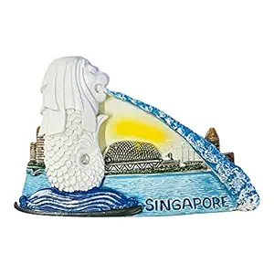 KRIWIN Travel Theme 3D Singapore Merlion Resin Fridge Magnet