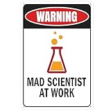 NADOBA Mad Scientist Metal Sign - Science Decor, 8x12 Inches, Tin, Rectangular