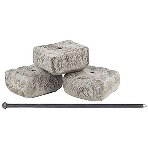 Image of RTS Home Accents Rock Lock Landscape Edging and Border End Rock Set with 18-Inch Spike (Pack of 3)