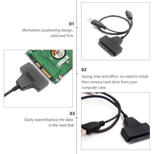 Cable adaptador USB para disco duro 2.5 pulgadas 2 piezas miniatura 3