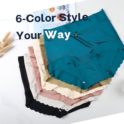 6 Pack Silky Smooth Satin High Waist Underwear for Women, Silk-Lined Comfort Frozen Silk Panties with Silky Tactile Touch2