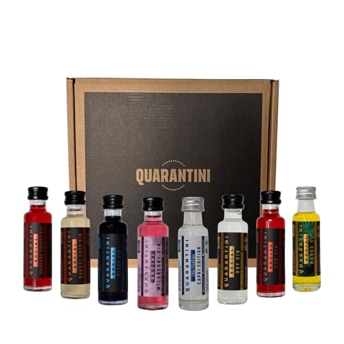 Quarantini Gin Tasting Set 8 x Mini Quarantinis | Premium Gin 42% Vol. mit hochwertigen fruchtigen Botanicals | Probierset | Ideal als Geschenk