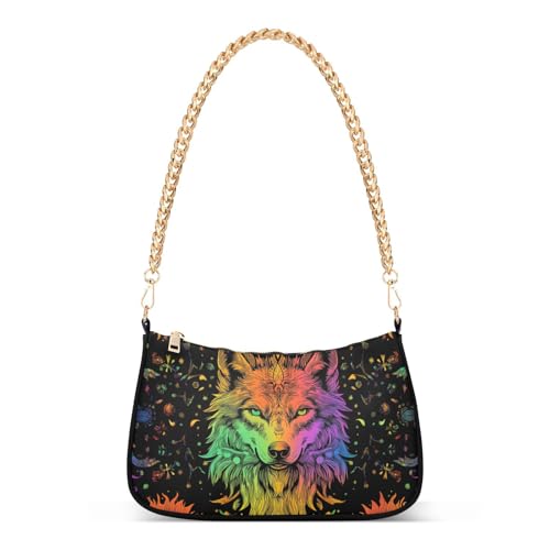 Sac à bandoulière loup bohème multicolore : fini les sacs à main ternes
