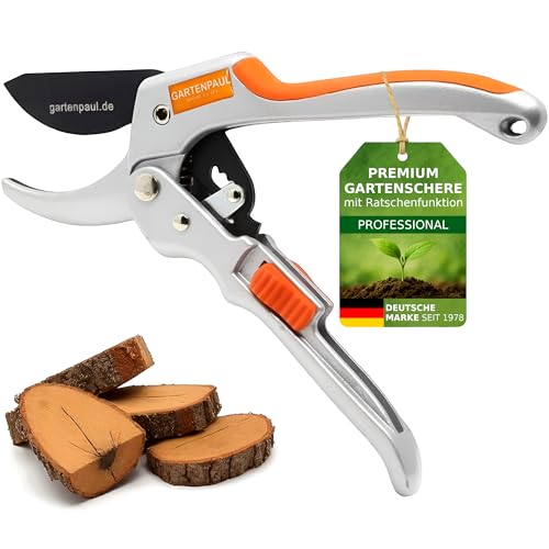 GARTENPAUL Gartenschere Premium mit Ratschenfunktion, robuste...