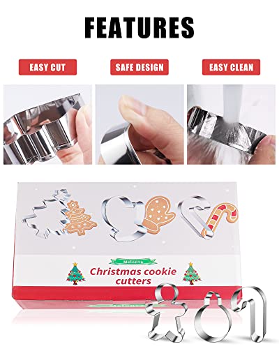 20Pcs Christmas Cookie Cutters Winter Set With Decorating Instructions Stainless Steel Gingerbread Man Tree Snowflake Candy Cane Santa Snowman Gift Box And More #TOP3