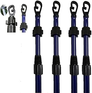 SASONS® 4 X HEAVY DUTY TELESCOPIC CLOTHESLINE SUPPORT POLE WASHING LINE ADJUSTABLE PROP HOME GARDEN CLOTHING LINE LAUNDRY SUPPORT EXTENDABLE 2.6M/8.73FT