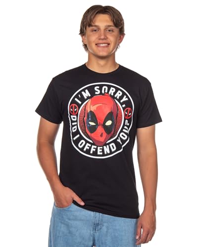 Marvel Deadpool Men's T-Shirt Sorry Did I Offend You Adult Short Sleeve Crewneck Tee
