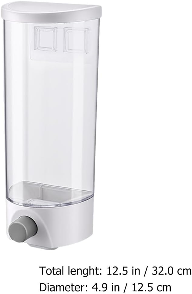 MAGICLULU 1 Pc Storage Jar Dry Grain Storage Wall Cereal Dispenser Airtight Glass Jars Candy Dispenser Wall Mounted Cereal Dispenser Vacuum Seal Jars Food Abs Wall Hanging White Wall-mounted
