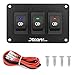 Produktbild Jtron wippschalter panel 12V 2 polig 2P SPST an-aus Schalter für Nebelscheinwerfer wippschalter 12v beleuchtet kfz für Auto Boot (12V 30A/Rot+Blau+Grün)
