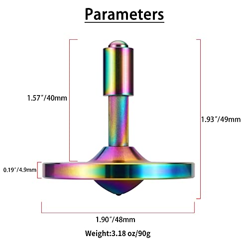 Cheetop Precision Rope Spinning Top, High Performance Stainless Steel Metal Desktop Gyro Anty-Gravity Toys, Amazing Spin Time Up To 15 Minutes, Spins Forever Waste Your Time Efficiently (Iridescent) #TOP1