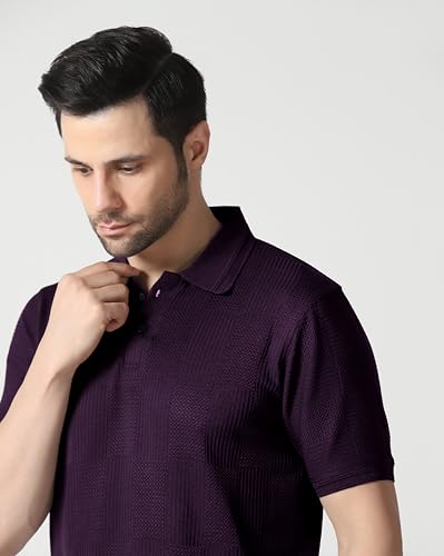 Image of TOPLOT Men's Polo T Shirt | Half Sleeve Design | Comfortable Fit Wear | Stylish Casual Look | Breathable Feel |Modern Style | Easy Movement | Casual & Everyday Wear (5280)