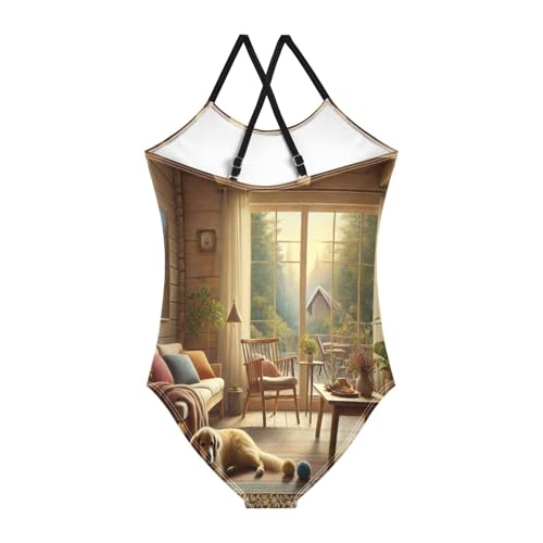 Plants Dog Farmhouse Bathing Suits for Girls Swimsuit Swimsuits One Piece Summer Beach Swimwear2