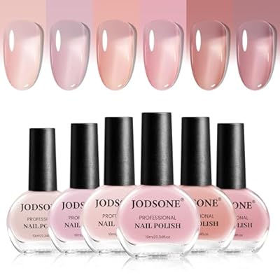 JODSONE Jelly - Juego de 6 esmaltes de uñas, sin chip, duradero, secado rápido, al aire libre, manicura profesional, secado rápido, kit de esmalte de uñas de secado para manicura y salón | Ya disponible en tu tienda friki favorita! En mundofriki.es!
