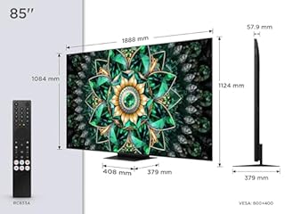 TCL 85Q7C-UK QD-Mini LED TV, 4K HDR Premium 2600, Smart TV Powered by Google TV (Dolby Vision IQ & Atmos, HVA Panel, Audio by Bang & Olufsen, 144Hz Motion Clarity Pro)