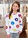 BesserBay Winter Girls Holiday Crewneck Sweater Long Sleeve Fleece Sherpa Fuzzy Sweatshirt Colorful Floral 13-14 Years