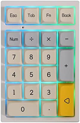 EPOMAKER TH21 21 Keys Hot Swap 2.4Ghz/Bluetooth 5.0/Wired Programmable RGB Mechanical Gaming Numpad with XDA Profile PBT Keycaps for Win/Mac(TH21 Geometry Grey Tri-Mode, Gateron Pro Yellow)