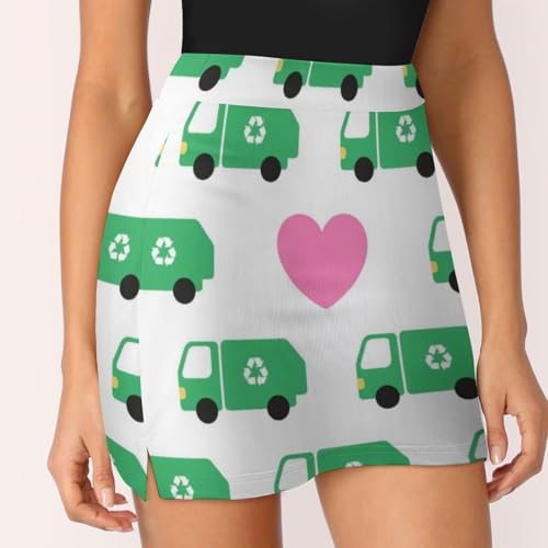 Women A-Line Skort Bodycon Built-in Safety Shorts Mid Waist Swing Pleated Skirts4