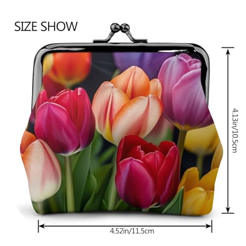Porte-monnaie à motif floral vintage en cuir synthétique avec serrure à baiser pour homme et femme - 5