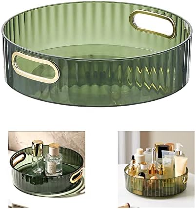 360 °Rotating Bathroom Vanity Tray, 9Inch Lazy Susan Organizer Perfume Organizer Skincare Organizers for Dresser, Acrylic Bathroom Counter Organizer for Candle,Lotion Bottle,Cosmetics