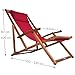 Casaria® Sonnenliege Holz Wetterfest Klappbar Verstellbar 160kg Belastbar Armlehne Nackenkissen Garten Balkon Liegestuhl Akazie 94x94x60cm Bordeauxrot