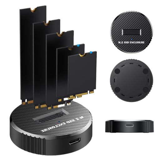 Carcasa para disco duro (10 GB/s, conexión Plug and Play | Base para disco duro externo, para ordenador de escritorio, portátil, dispositivo móvil