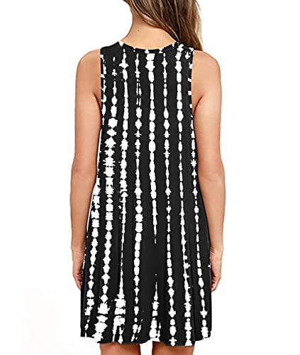 Image of Summer Dresses for Women Casual Sleeveless Swing Sundress with Pockets