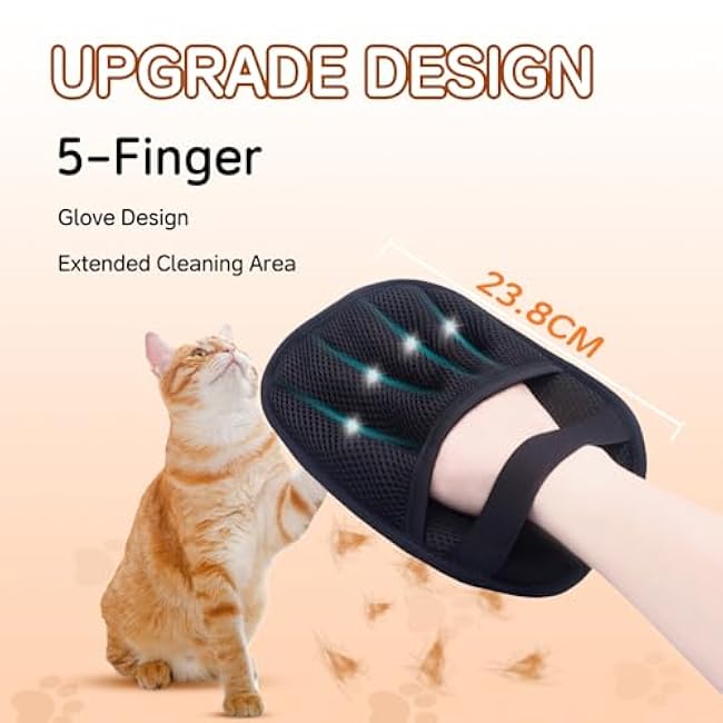 Pet Hair Remover Electrostatic Gloves,Pet Hair Removal for Cats & Dogs, Cat Grooming Gloves£¬Pet Hair Fur Removal Mitt, Cleanup for Furniture, Clothing, and Upholstery,Reusable (2pcs)-S8QRtaXl