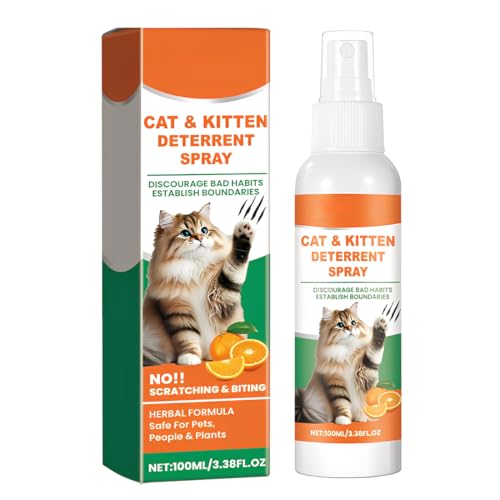 YUPZAR Spray Repellente per Gatti,100ml Repellente Gatti e Spray AntiGraffio,Dissuasori per Gatti,Uso Interno ed Esterno,Protezione del Divano e Mobili,Protezione Divano Graffi Gatto