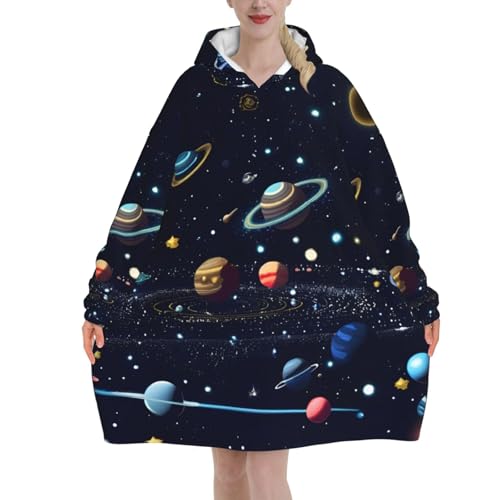 Couverture à capuche surdimensionnée avec imprimé constellation pour adulte