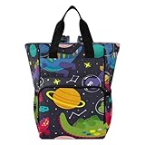Bolsa de pañales extra grande, impermeable y elegante, mochila para niñas, para compras casuales, viajes, lindo espacio de dinosaurios, Varios colores, 1 size, Moderno / Equipada